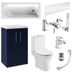 Erin Complete Vanity Unit Bathroom Suite with Rimless Toilet