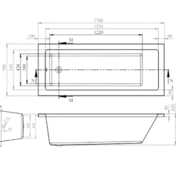 Erin Matt Black Reinforced Shower Bath Suite with Rimless Toilet