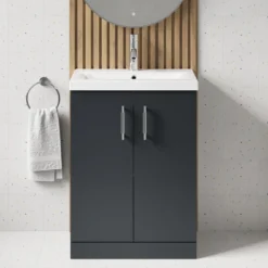 Erin Matt Black Reinforced Shower Bath Suite with Rimless Toilet