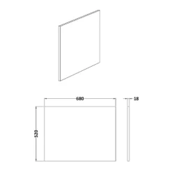 Erin 700mm Bath End Panel for L-Shaped Shower Bath