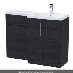 Erin 1100mm Black Charcoal Combination Bathroom 2 Door Sink & Toilet Unit