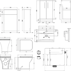 Erin 1000mm 2 Door Combination Basin & Toilet Unit