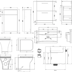 Erin 1100mm 2 Drawer Combination Basin & Toilet Unit