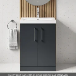 Erin 600mm Floorstanding 2 Door Vanity Unit & Basin