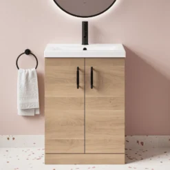 Erin 600mm Floorstanding 2 Door Vanity Unit & Basin
