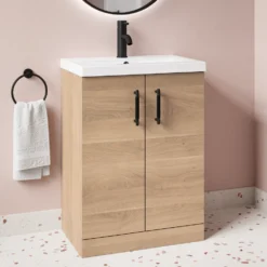Erin 600mm Floorstanding 2 Door Vanity Unit & Basin
