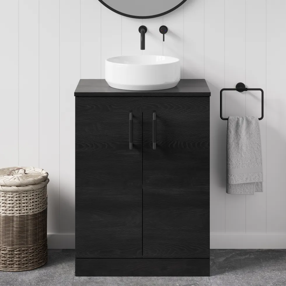 Erin 600mm Floorstanding 2 Door Vanity Unit & Countertop