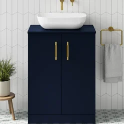 Erin 600mm Floorstanding 2 Door Vanity Unit & Countertop