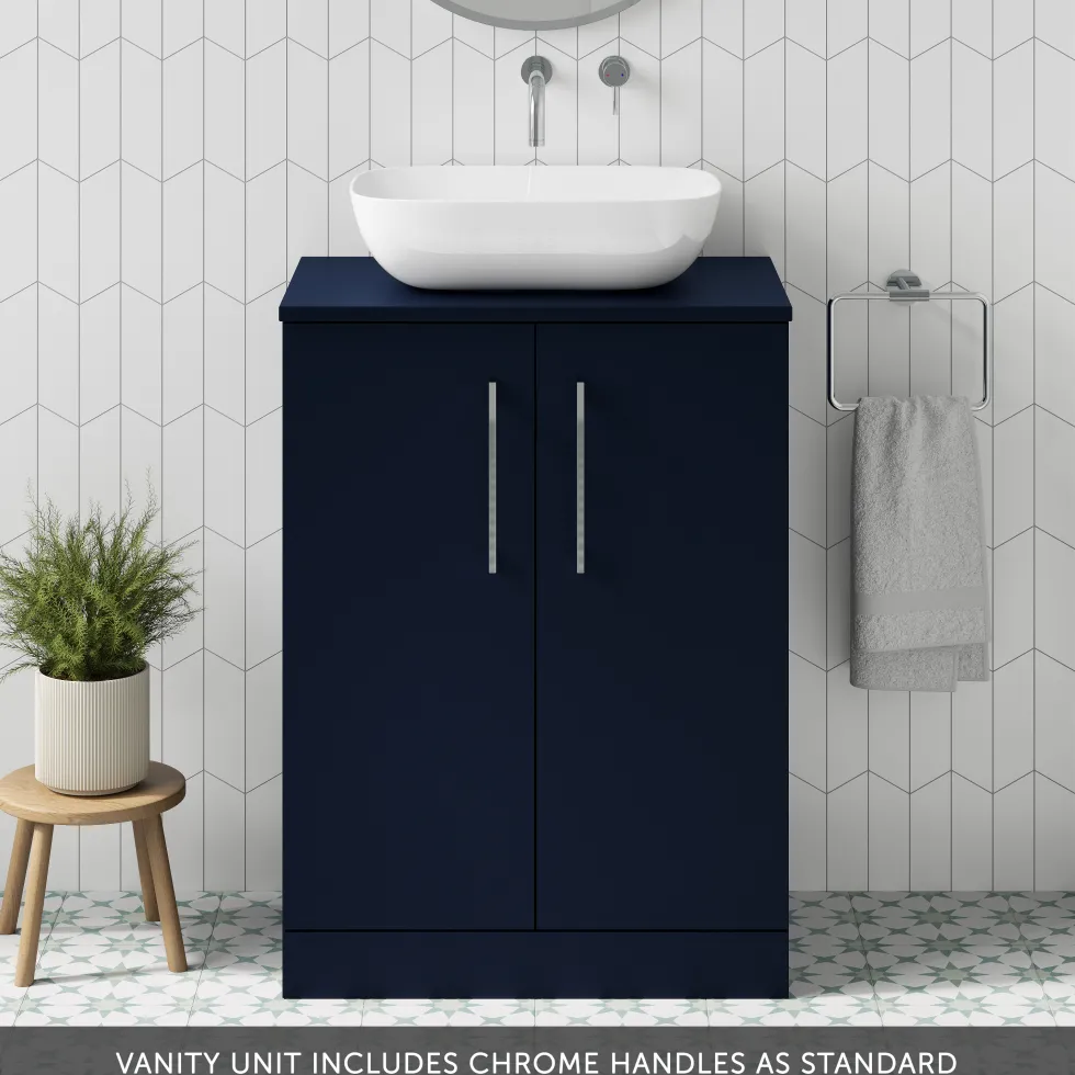 Erin 600mm Floorstanding 2 Door Vanity Unit & Countertop