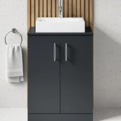Erin 600mm Floorstanding 2 Door Vanity Unit & Countertop