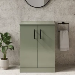 Erin 600mm Floorstanding 2 Door Vanity Unit & Countertop