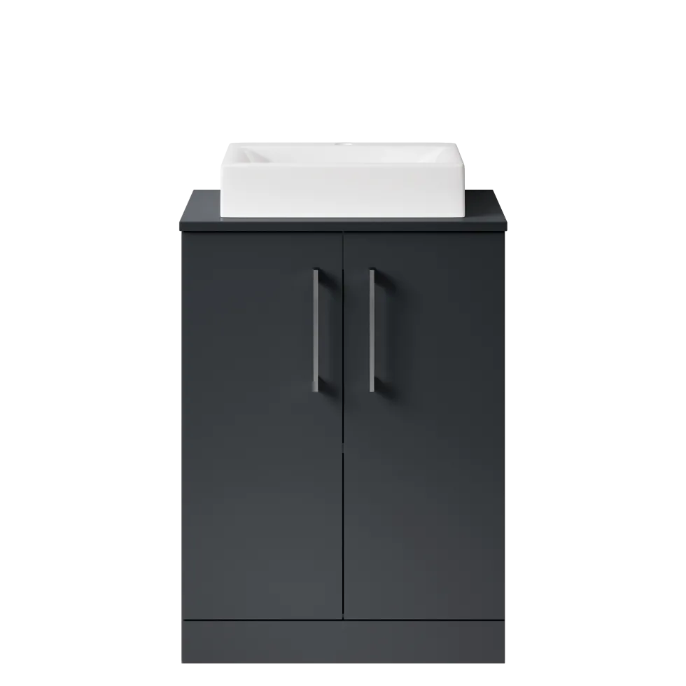 Erin 600mm Floorstanding 2 Door Vanity Unit & Countertop