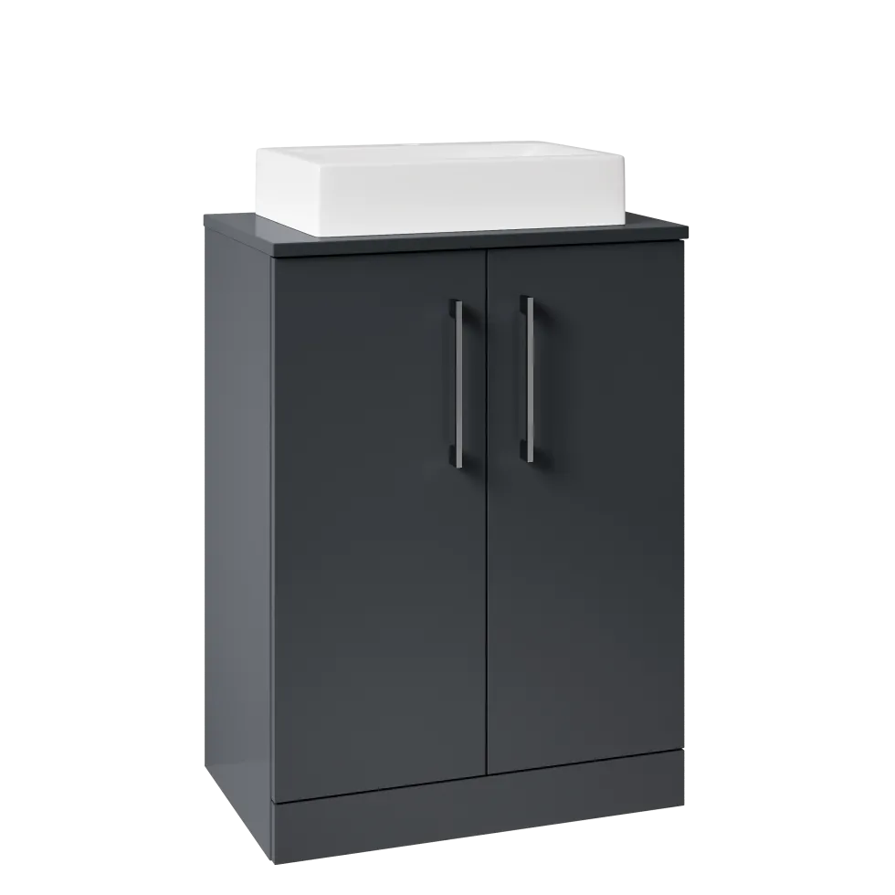 Erin 600mm Floorstanding 2 Door Vanity Unit & Countertop