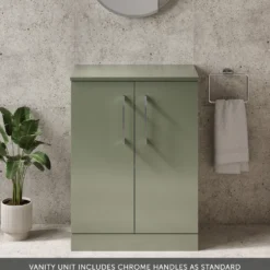 Erin 600mm Floorstanding 2 Door Vanity Unit & Countertop
