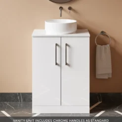 Erin 600mm Floorstanding 2 Door Vanity Unit & Countertop