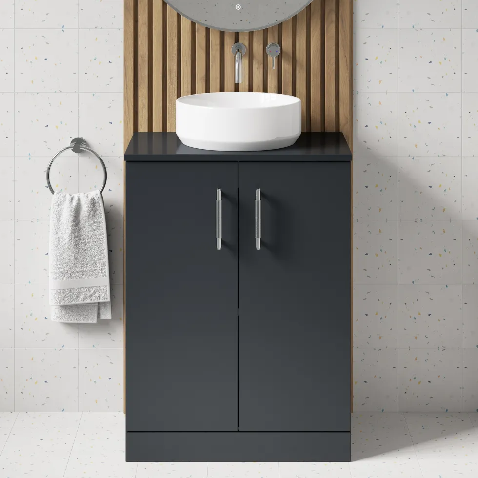 Erin 600mm Floorstanding 2 Door Vanity Unit & Countertop