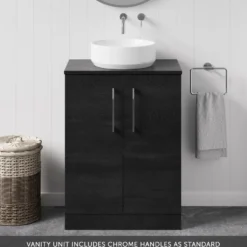 Erin 600mm Floorstanding 2 Door Vanity Unit & Countertop