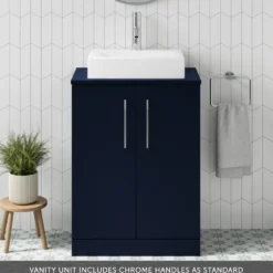 Erin 600mm Floorstanding 2 Door Vanity Unit & Countertop