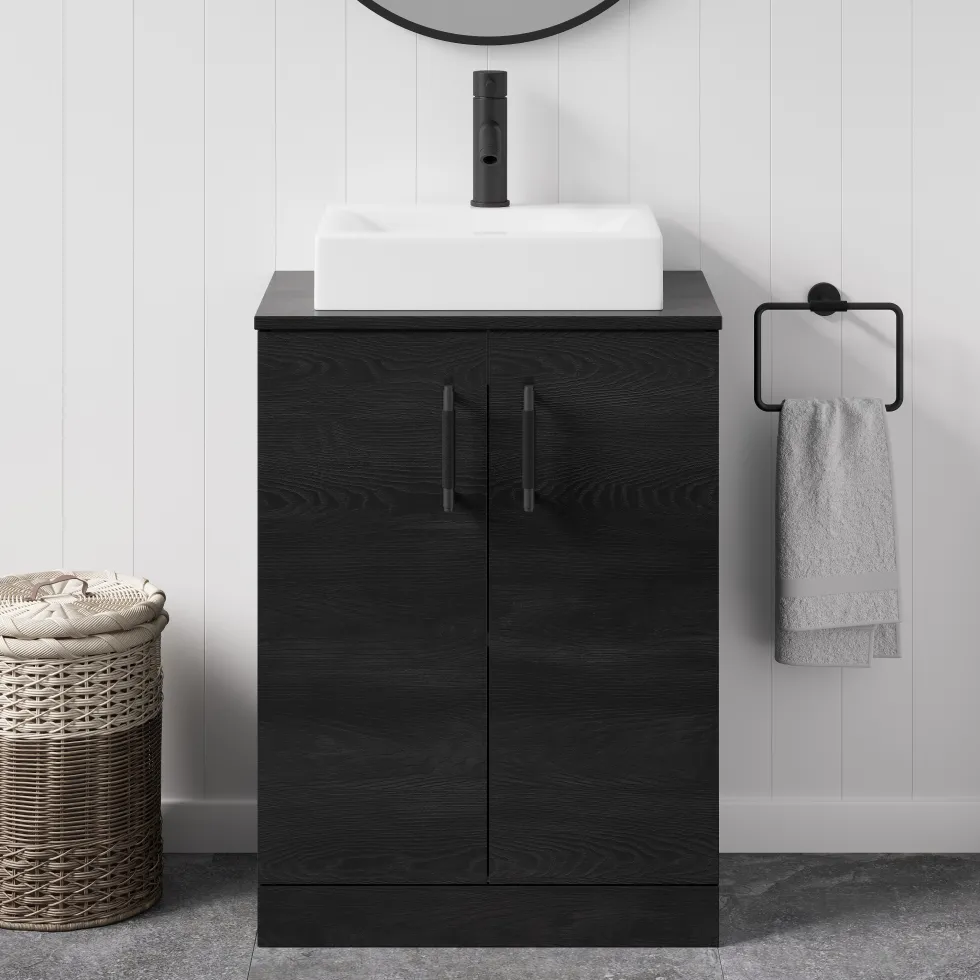 Erin 600mm Floorstanding 2 Door Vanity Unit & Countertop