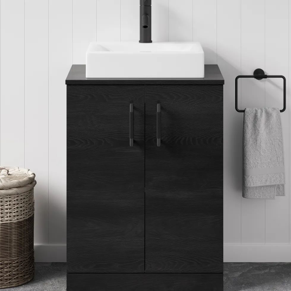 Erin 600mm Floorstanding 2 Door Vanity Unit & Countertop