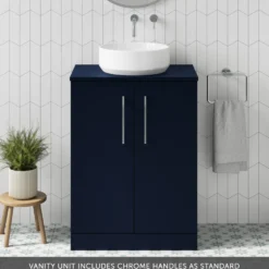 Erin 600mm Floorstanding 2 Door Vanity Unit & Countertop