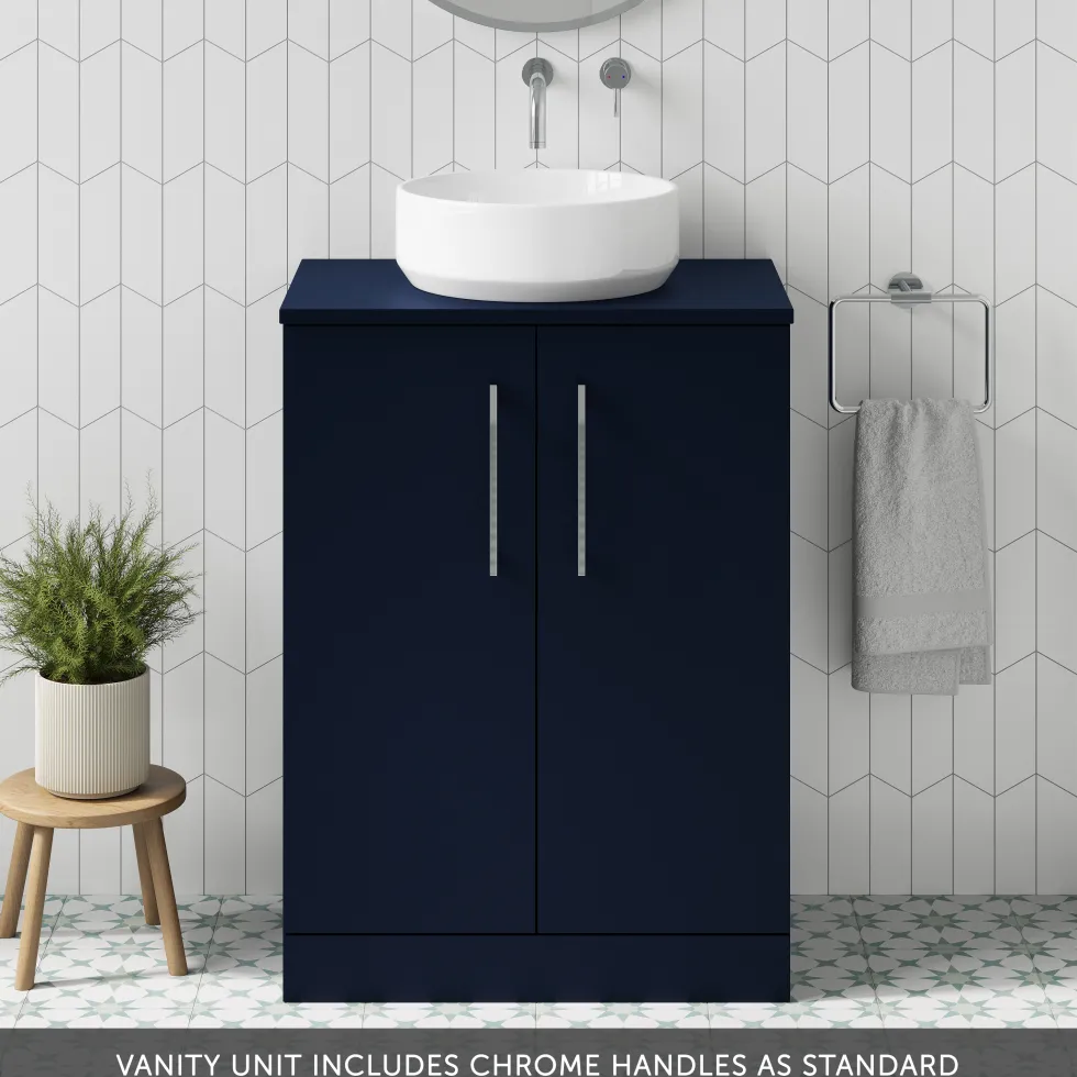 Erin 600mm Floorstanding 2 Door Vanity Unit & Countertop