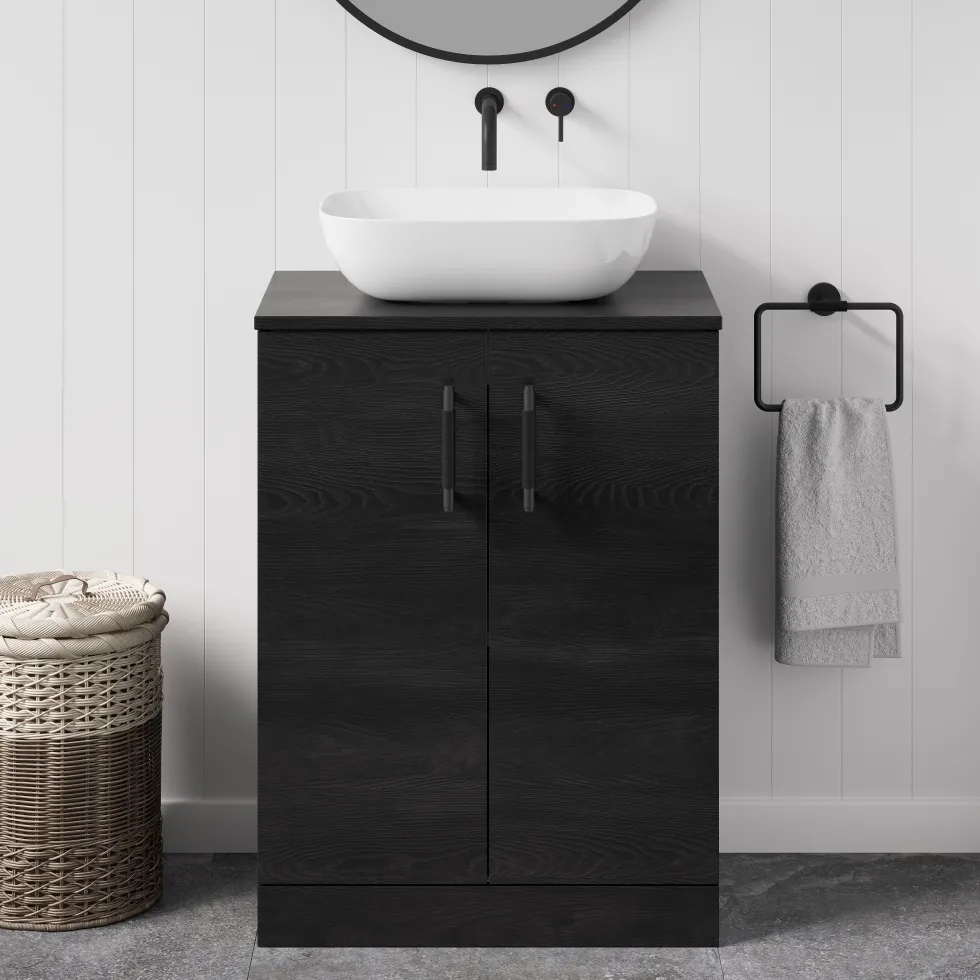 Erin 600mm Floorstanding 2 Door Vanity Unit & Countertop