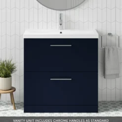 Erin 800mm Floorstanding 2 Drawer Vanity Unit & Basin