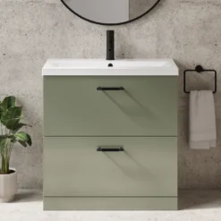 Erin 800mm Floorstanding 2 Drawer Vanity Unit & Basin