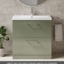 Erin 800mm Floorstanding 2 Drawer Vanity Unit & Basin