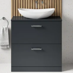 Erin 800mm Floorstanding 2 Drawer Vanity Unit & Countertop