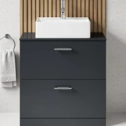 Erin 800mm Floorstanding 2 Drawer Vanity Unit & Countertop