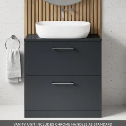 Erin 800mm Floorstanding 2 Drawer Vanity Unit & Countertop
