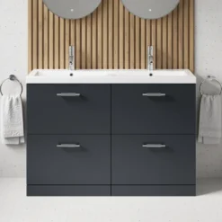 Erin 1200mm Floorstanding 4 Drawer Vanity Unit & Double Basin