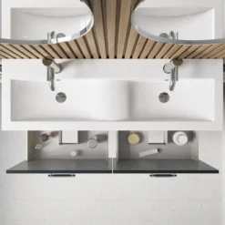 Erin 1200mm Floorstanding 4 Drawer Vanity Unit & Double Basin