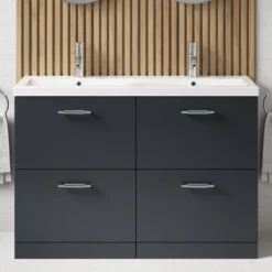 Erin 1200mm Floorstanding 4 Drawer Vanity Unit & Double Basin