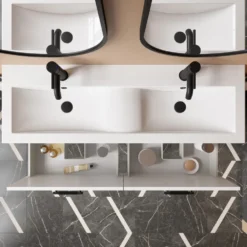 Erin 1200mm Floorstanding 4 Drawer Vanity Unit & Double Basin