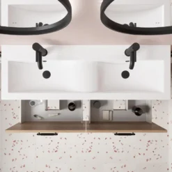 Erin 1200mm Floorstanding 4 Drawer Vanity Unit & Double Basin