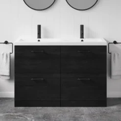Erin 1200mm Floorstanding 4 Drawer Vanity Unit & Double Basin