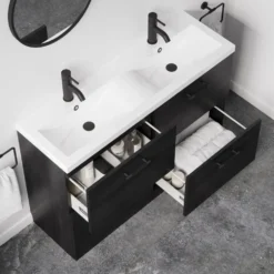 Erin 1200mm Floorstanding 4 Drawer Vanity Unit & Double Basin