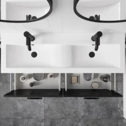 Erin 1200mm Floorstanding 4 Drawer Vanity Unit & Double Basin