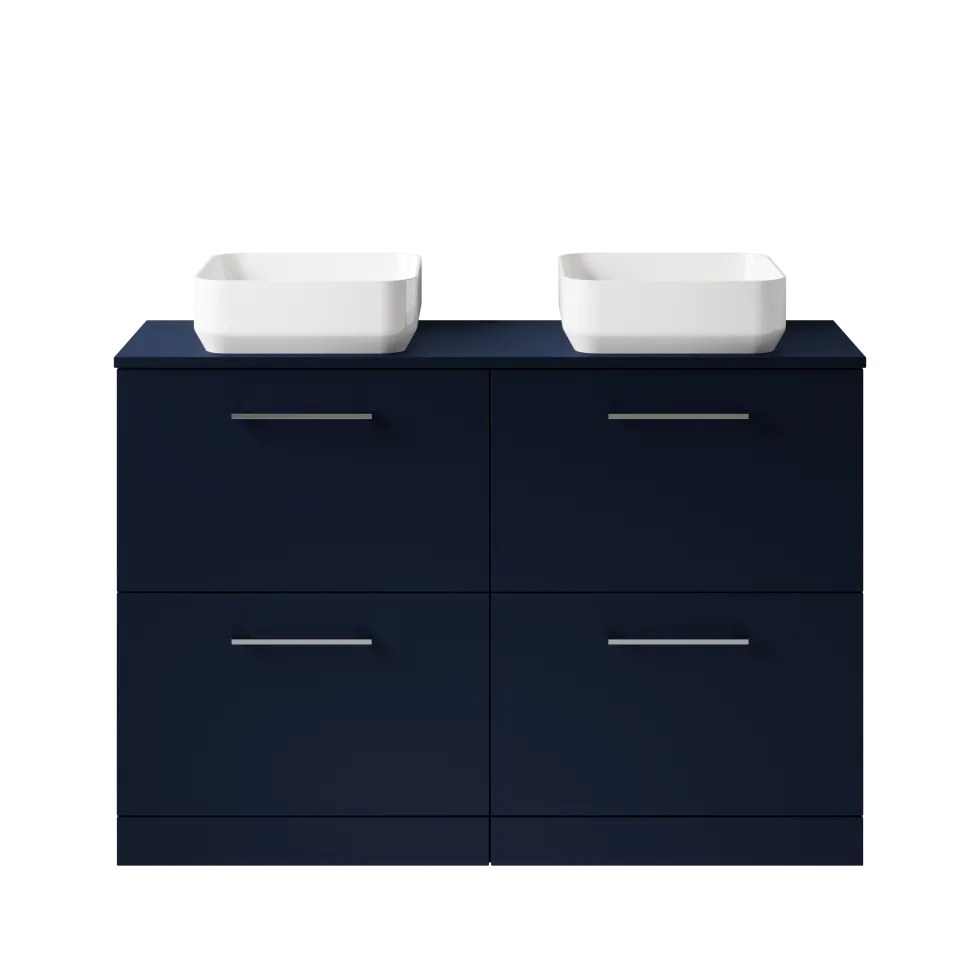 Erin 1200mm Floorstanding 4 Drawer Vanity Unit & Double Countertop