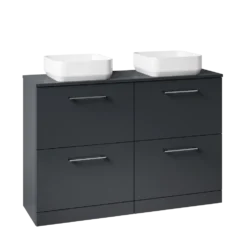 Erin 1200mm Floorstanding 4 Drawer Vanity Unit & Double Countertop
