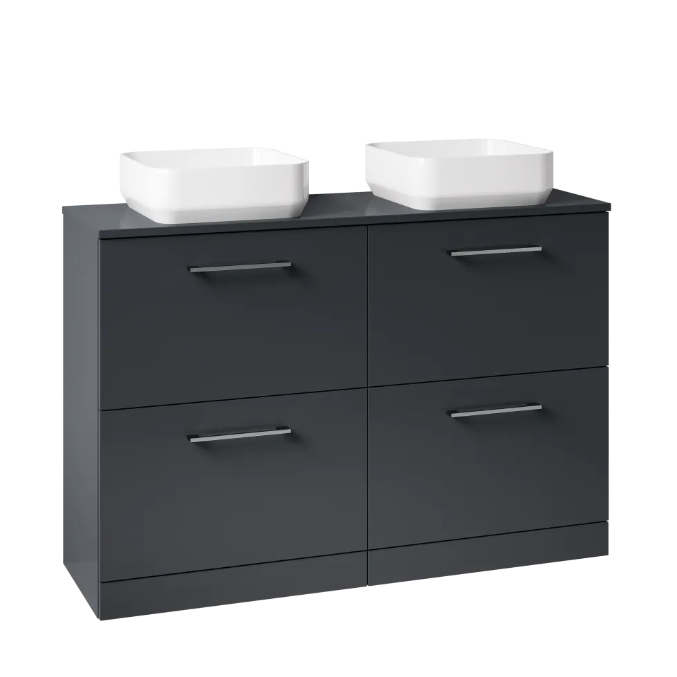 Erin 1200mm Floorstanding 4 Drawer Vanity Unit & Double Countertop