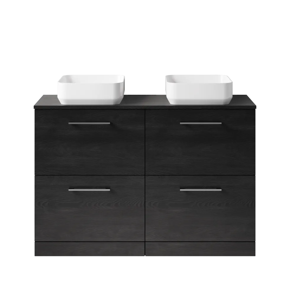 Erin 1200mm Floorstanding 4 Drawer Vanity Unit & Double Countertop