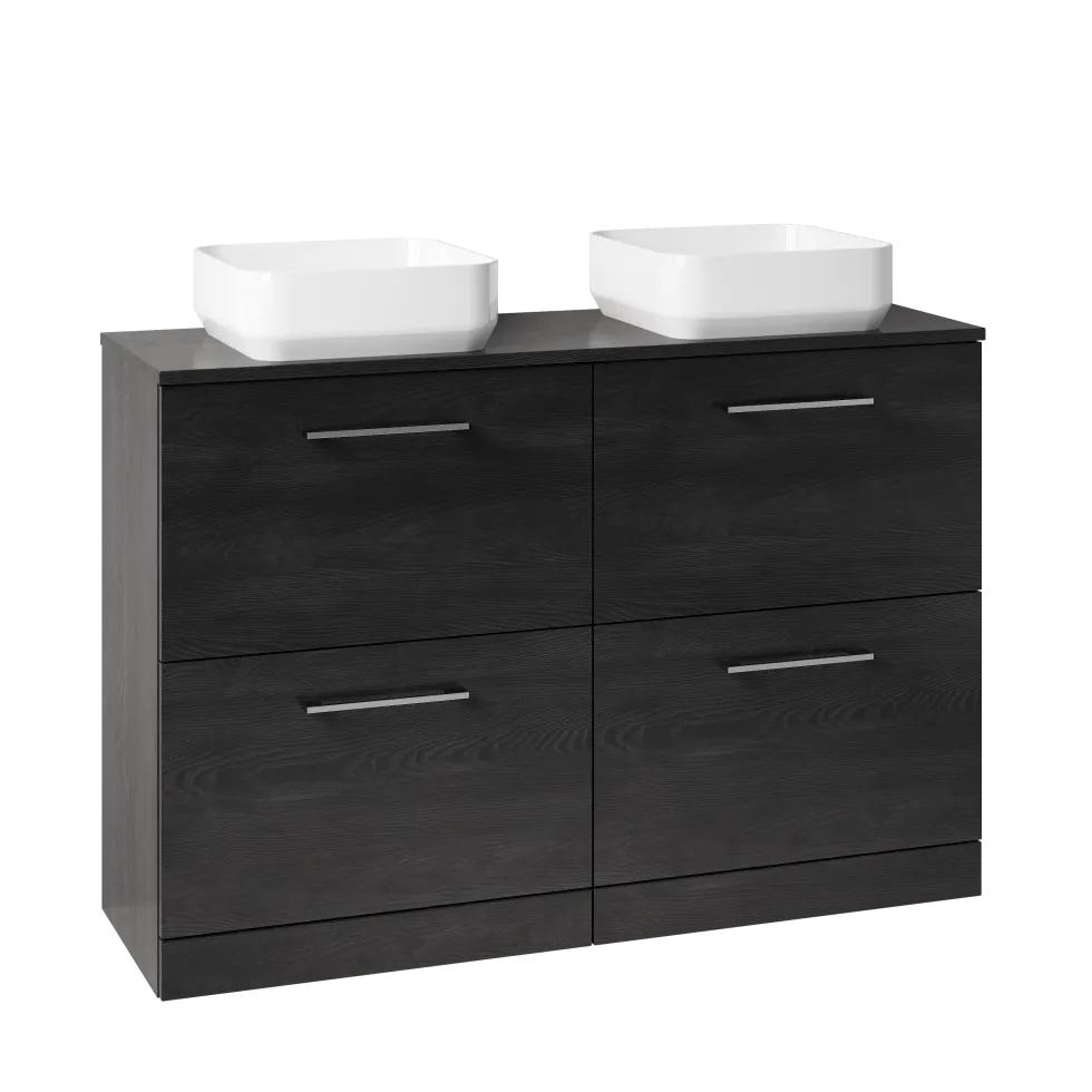 Erin 1200mm Floorstanding 4 Drawer Vanity Unit & Double Countertop