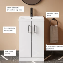 Erin 500mm Floorstanding Vanity Unit & Basin