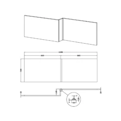 Erin 1700mm L-Shaped Square Front Bath Panel