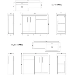 Erin 1100mm Matt Blue Combination Bathroom 2 Door Sink & Toilet Unit