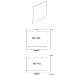 Erin 800mm Straight End Bath Panel